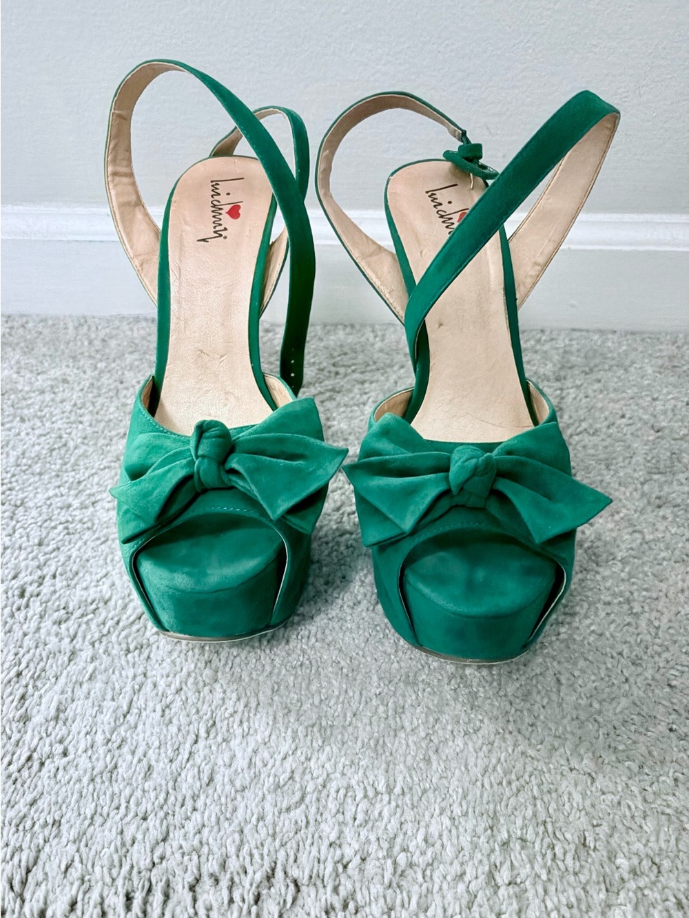 🪀 Luichiny Slingback Platform Heels With Bow Detail